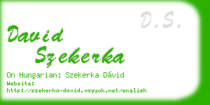 david szekerka business card