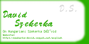 david szekerka business card